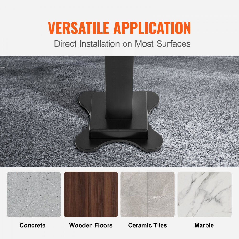 VEVOR Outdoor Handrail 165LBS Load Handrail Outdoor Stairs Aluminum Stair Handrail 36 x 35\" Outdoor Stair Railing Transitional Range from 0 to 30° Staircase Handrail Fits 2-3 Steps with Screw Kit
