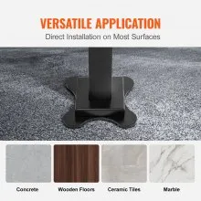 VEVOR Outdoor Handrail 165LBS Load Handrail Outdoor Stairs Aluminum Stair Handrail 36 x 35" Outdoor Stair Railing Transitional Range from 0 to 50° Staircase Handrail Fits 2-3 Steps with Screw Kit