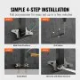 VEVOR Outdoor Handrail 165LBS Load Handrail Outdoor Stairs Aluminum Stair Handrail 60 x 35" Outdoor Stair Railing Transitional Range from 0 to 30° Staircase Handrail Fits 4-5 Steps with Screw Kit
