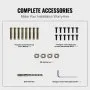 VEVOR Outdoor Handrail 165LBS Load Handrail Outdoor Stairs Aluminum Stair Handrail 60 x 35" Outdoor Stair Railing Transitional Range from 0 to 30° Staircase Handrail Fits 4-5 Steps with Screw Kit