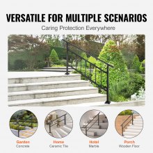 VEVOR Outdoor Handrail 165LBS Load Handrail Outdoor Stairs Aluminum Stair Handrail 60 x 35" Outdoor Stair Railing Transitional Range from 0 to 30° Staircase Handrail Fits 4-5 Steps with Screw Kit