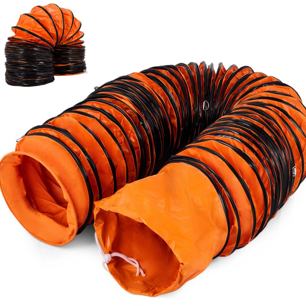 VEVOR 25FT (7,6 m) PVC hadice s flexibilním potrubím 10palcový průměr extrakční flexibilní potrubí flexibilní potrubí 25 10palcové flexibilní potrubí