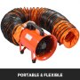 VEVOR 25FT (7,6 m) PVC hadice s flexibilním potrubím 10palcový průměr extrakční flexibilní potrubí flexibilní potrubí 25 10palcové flexibilní potrubí