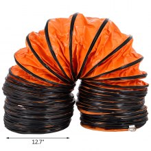 VEVOR 16 FT PVC Flexible Duct Hosing for 12 INCH Exhaust Fan, Orange
