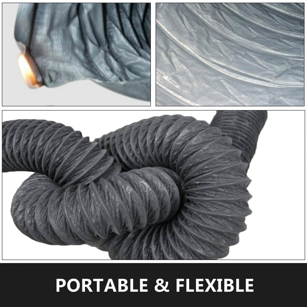 VEVOR PVC Flexible Duct Hosing 7.6m L hose ⌀100mm Orange for Exhaust Gardening