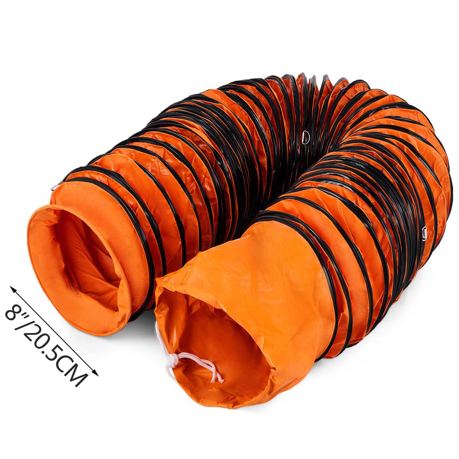 8'' 205mm/33FT Ventilation Duct Flexible PVC 10M Ducting Gardening Exhaust Fan