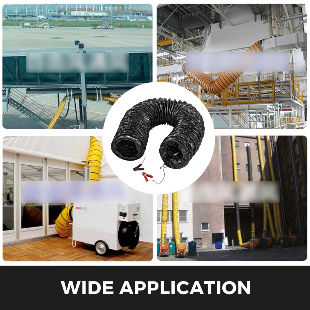 10" Flexible Duct Hose 16FT Explosion-Proof PVC Ducting Static-Free Water-Proof