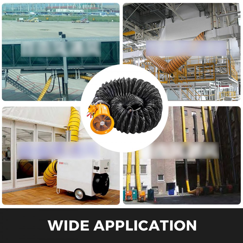 VEVOR 10'' Explosion-Proof PVC Ducting 25FT Static-Free Water-Proof Flexible