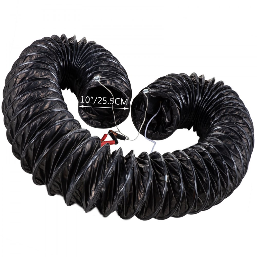 VEVOR 10'' Explosion-Proof PVC Ducting 25FT Static-Free Water-Proof Flexible