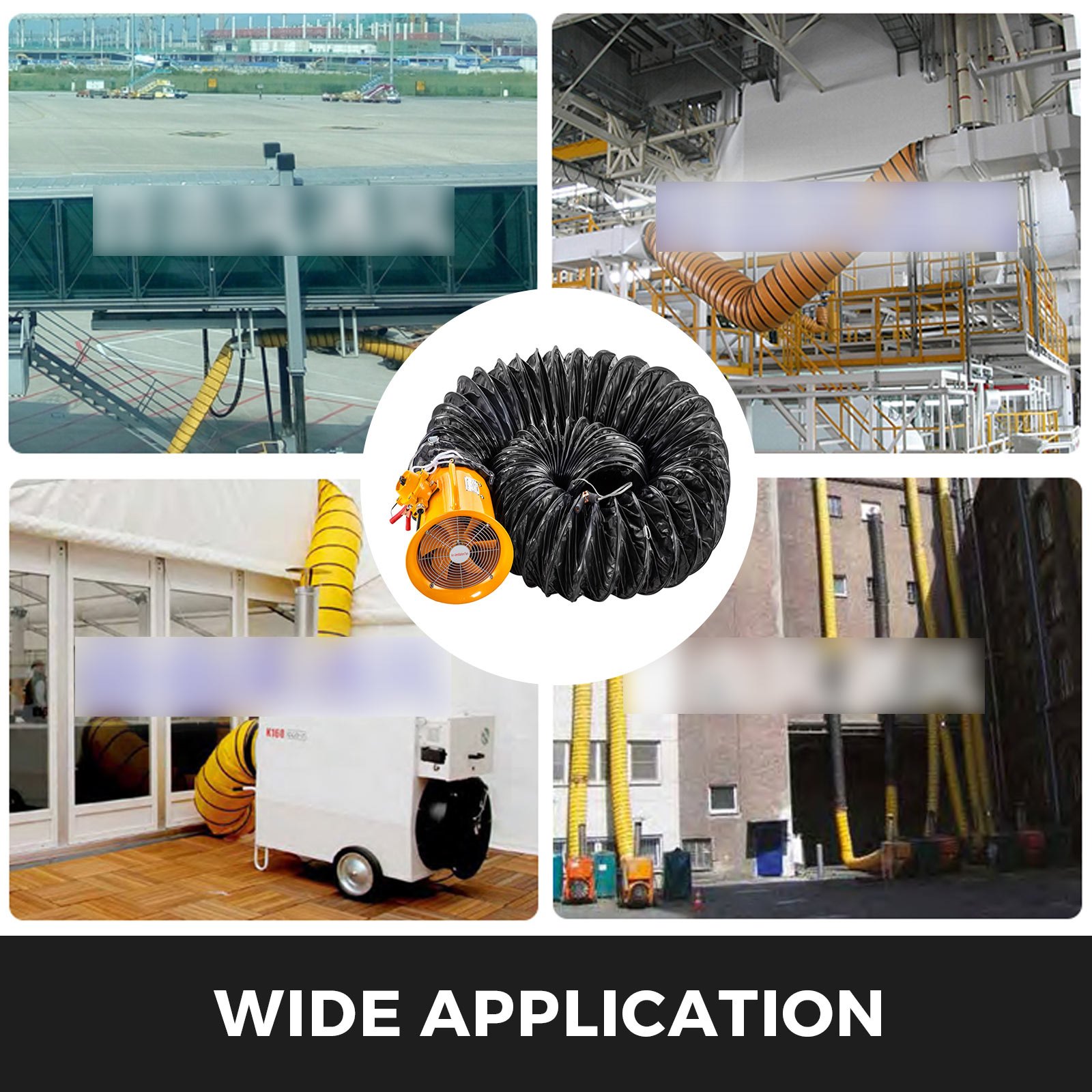 VEVOR 10'' Explosion-Proof PVC Ducting 25FT Static-Free Water-Proof Flexible