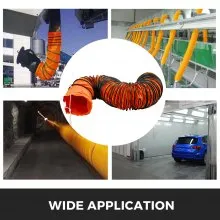 7.6 M/25 Ft Pvc Flexible Duct Hosing For 250 Mm/10 Inch Diameter Exhaust Fan