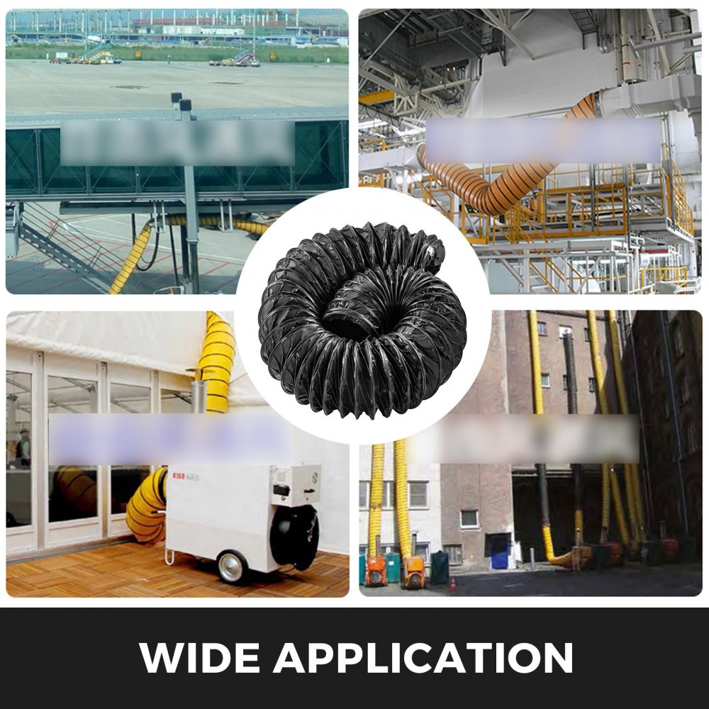 12'' Explosion-Proof PVC Ducting 25FT (7.6M) D-Rings Water-Proof Static-Free