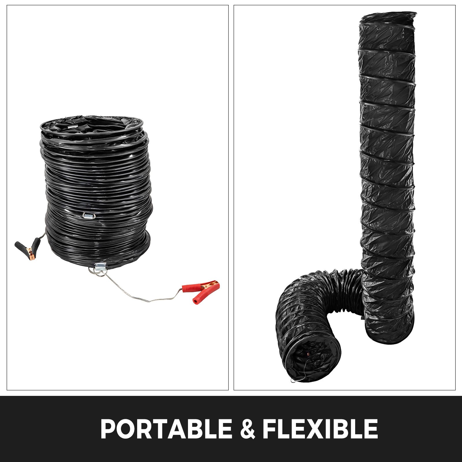 12'' Explosion-Proof PVC Ducting 25FT (7.6M) D-Rings Water-Proof Static-Free