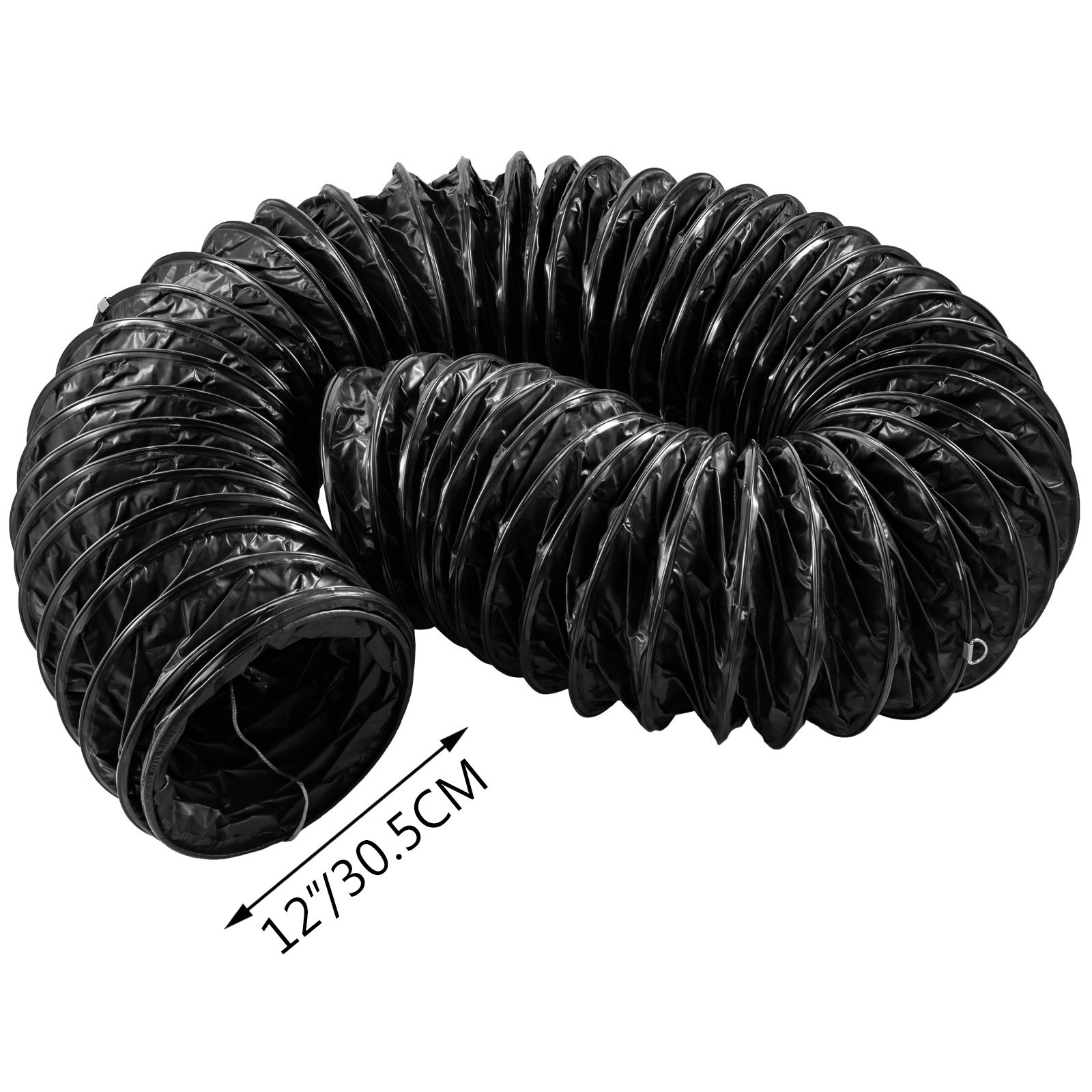 12'' Explosion-Proof PVC Ducting 25FT (7.6M) D-Rings Water-Proof Static-Free