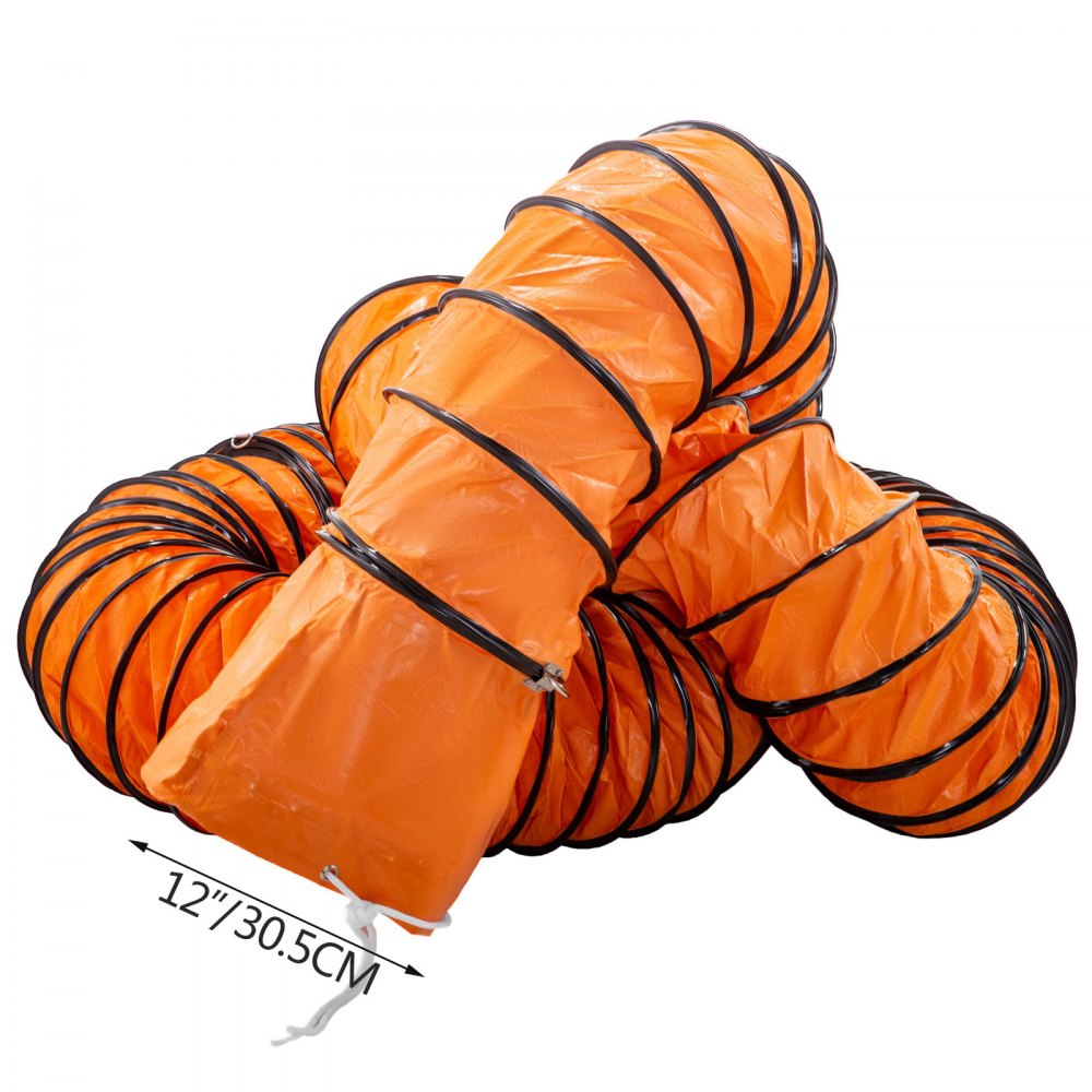 12'' 305mm/49FT Ventilation Duct Flexible PVC 15M Ducting Gardening Exhaust Fan