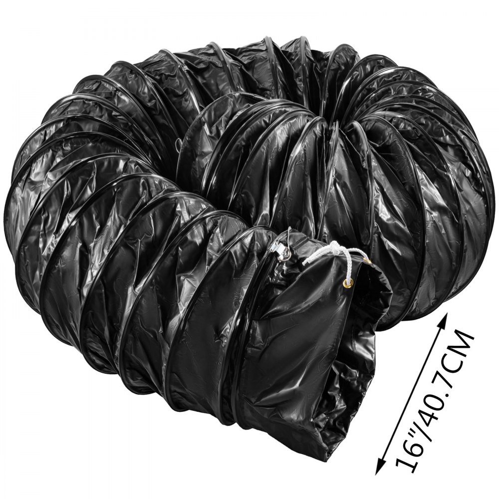 12" Flexible Duct Hose 16FT Explosion-Proof PVC Ducting Static-Free Water-Proof