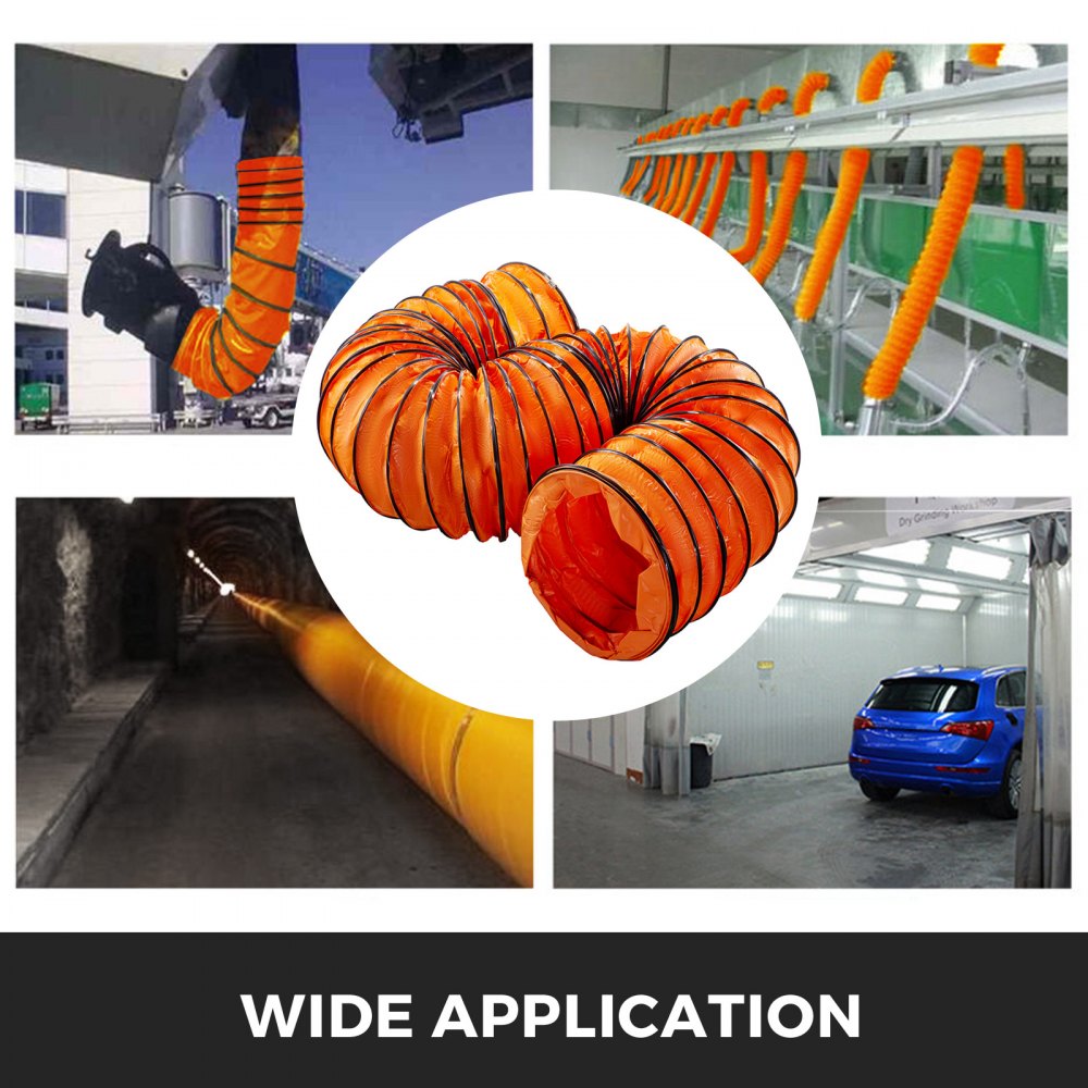 7.6m Ventilation Duct Flexible PVC Ducting Φ 560mm Quick Connect Portable Fast