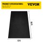 VEVOR Garden Weed Barrier Fabric, 8OZ Heavy Duty Geotextile Landscape Fabric, 6ft x 50ft Non-Woven Weed Block Gardening Mat for Ground Cover, Weed Control Cloth, Landscaping, Underlayment, Black