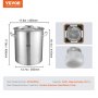 VEVOR Stainless Steel Stockpot 42qt Cooking Kitchen Sauce Pot with Strainer Lid