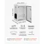 VEVOR Outdoor Electrical Box, Cold-Rolled Steel, Electrical Junction Box with Thermostat and Fan, Rain Hood, Ventilated Design, IP65 Waterproof Hinged Enclosure, Wall/Pole Mounted, 600 x 400 x 300 mm