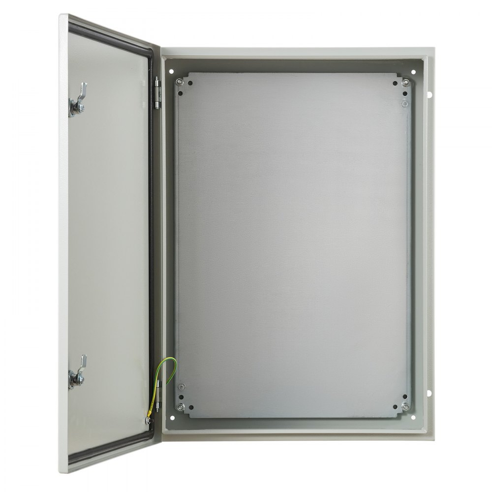 VEVOR Steel Electrical Box, 27.6 x 19.7 x 9.8 in, Cold Rolled Steel Electrical Enclosure Box, Wall-Mounted Outdoor Electronic Equipment Enclosure with Mounting Plate, Hinges, Lock, IP66 Waterproof