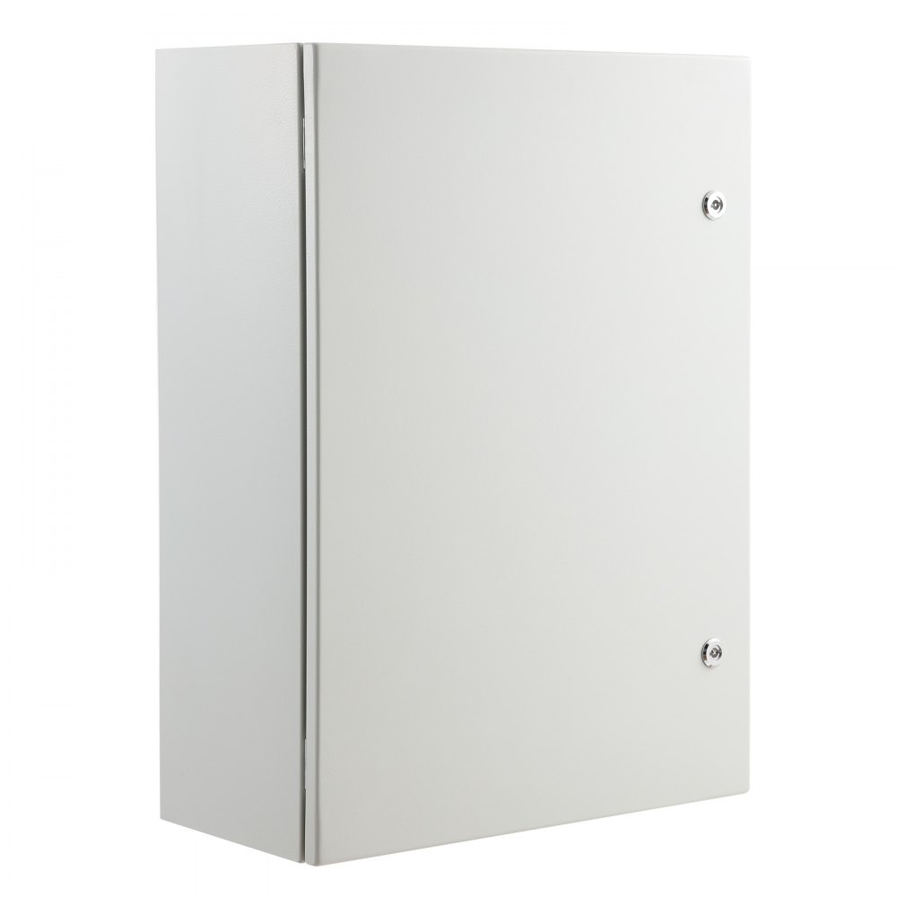 VEVOR Steel Electrical Box, 27.6 x 19.7 x 9.8 in, Cold Rolled Steel Electrical Enclosure Box, Wall-Mounted Outdoor Electronic Equipment Enclosure with Mounting Plate, Hinges, Lock, IP66 Waterproof