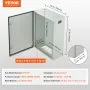 VEVOR Steel Electrical Box, 27.6 x 19.7 x 9.8 in, Cold Rolled Steel Electrical Enclosure Box, Wall-Mounted Outdoor Electronic Equipment Enclosure with Mounting Plate, Hinges, Lock, IP66 Waterproof