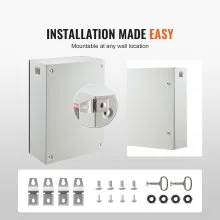27.6 x 19.7 x 9.8 in Cold Rolled Steel Electrical Enclosure Box Wall Mounted