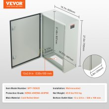 VEVOR 28x20x10 in Cold Rolled Steel Electrical Enclosure Wall Mount Junction Box