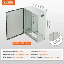 27.6 x 19.7 x 9.8 in Cold Rolled Steel Electrical Enclosure Box Wall Mounted