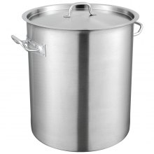 VEVOR Stainless Steel Stockpot, 42 Quart Large Cooking Pots, Multipurpose Cookware Sauce Pot with Lid & Handle, Heavy Duty Commercial Grade Stock Pot, Sanding Treatment, for Large Groups Events Silver