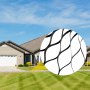 residential house with green lawn featuring VEVOR ground grid close-up inset.