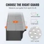 VEVOR Gutter Guard, 5 inch Width, Aluminum Leaf Filter DIY Gutter Cover, 26 PCS 104 ft Total Length, 0.157'' Hole Diameter & 0.02'' Thick Raptor Gutter Guards Fits Any Roof or Gutter Type