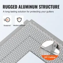 VEVOR Gutter Guard, 5 inch Width, Aluminum Leaf Filter DIY Gutter Cover, 52 PCS 208 ft Total Length, 0.157'' Hole Diameter & 0.02'' Thick Raptor Gutter Guards Fits Any Roof or Gutter Type