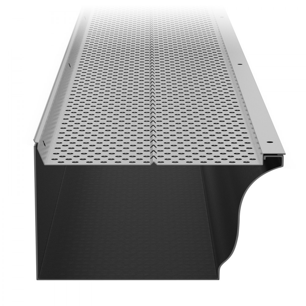 VEVOR Gutter Guard, 152mm Width, Aluminum Leaf Filter DIY Gutter Cover, 26 PCS 264cm Total Length, 4mm Hole Diameter & 0.5mm Thick Raptor Gutter Guards Fits Any Roof or Gutter Type