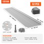 VEVOR Gutter Guard, 6 inch Width, Aluminum Leaf Filter DIY Gutter Cover, 52 PCS 208 ft Total Length, 0.157'' Hole Diameter & 0.02'' Thick Gutter Guards Fits Any Roof or Gutter Type