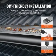 VEVOR Gutter Guard, 152mm Width, Aluminum Leaf Filter DIY Gutter Cover, 52 PCS 528cm Total Length, 4mm Hole Diameter & 0.5mm Thick Raptor Gutter Guards Fits Any Roof or Gutter Type