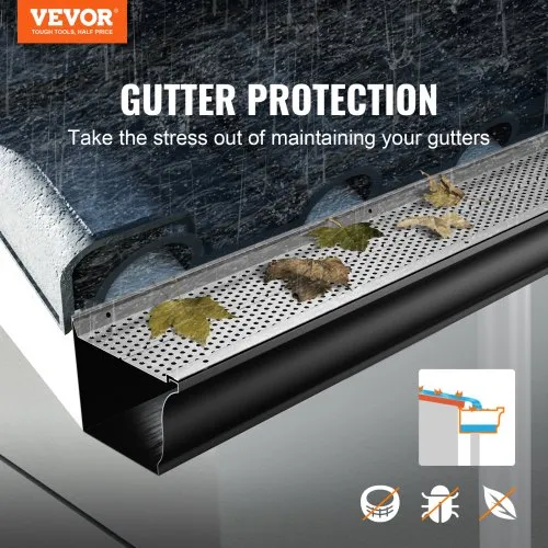 Clip-On Aluminum Gutter Guard System – Rust-Proof, Debris Protection For 5" K-Style Gutters, Tool-Free Install