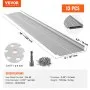 VEVOR Gutter Guard, 5 inch Width, Aluminum Leaf Filter DIY Gutter Cover, 13 PCS 52 ft Total Length, 0.157'' Hole Diameter & 0.02'' Thick Gutter Guards Fits Any Roof or Gutter Type