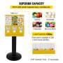 VEVOR Triple Head Candy Vending Machine with Stand Yellow Triple Pod Candy Gumball Vending Machine on Stand Commercial 3-Containers Gumball Bank Gumball Bank