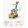 VEVOR Ride On Push Car for Toddler 19+ Months Sit-to-Stand Push Car Handle, for Boys Girls, Around Buggy with Guardrails, Detachable Canopy, Music & Light & Storage, Detachable Back,Indoor Outdoor