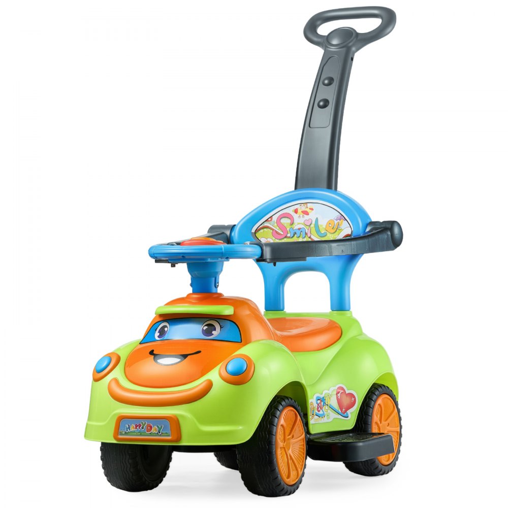 Cochecito de paseo VEVOR para niños de 19 a 36 meses, con barandillas, asa y compartimento bajo el asiento, capacidad de carga de 25 kg, andador con pedales para niños y niñas, color verde