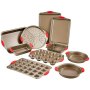VEVOR Baking Pans Set, 10-Piece, Nonstick Carbon Steel Cookware Sheets & Trays, Stackable Kitchen Oven Bakeware Cooking Sets with Silicone Handles, Easy to Clean, for Baking Cookie Cake Muffin Bread