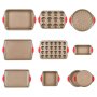 VEVOR Baking Pans Set, 10-Piece, Nonstick Carbon Steel Cookware Sheets & Trays, Stackable Kitchen Oven Bakeware Cooking Sets with Silicone Handles, Easy to Clean, for Baking Cookie Cake Muffin Bread