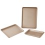 VEVOR Baking Pans Set, 3-Piece, Nonstick Carbon Steel Cookware Sheets & Trays, Stackable Kitchen Oven Bakeware Cooking Sets with Silicone Handles, Easy to Clean, for Baking Cookie Cake Muffin Bread