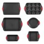 VEVOR Baking Pans Set, 6-Piece, Nonstick Carbon Steel Cookware Sheets & Trays, Stackable Kitchen Oven Bakeware Cooking Sets with Silicone Handles, Easy to Clean, for Baking Cookie Cake Muffin Bread