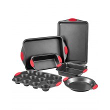 VEVOR Baking Pan Set 6-Piece Nonstick Carbon Steel Set with Silicone Handles