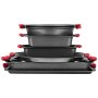 VEVOR Baking Pans Set, 8-Piece, Nonstick Carbon Steel Cookware Sheets & Trays, Stackable Kitchen Oven Bakeware Cooking Sets with Silicone Handles, Easy to Clean, for Baking Cookie Cake Muffin Bread