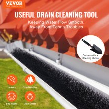 VEVOR Gutter Brush, 60 Feet Total Length 4.33 inch Diameter Gutter Cleaning Tools, Ground-Level Gutter Brush Leaf Guard for 5 Inch Gutters, Easily Clear roof Leaves and Debris, 20 Pack
