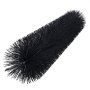 black VEVOR gutter brush with durable bristles, angled on white background, prevents debris buildup.